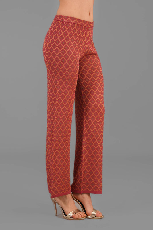 Maidamila - Pantalone Rosa Geometrico