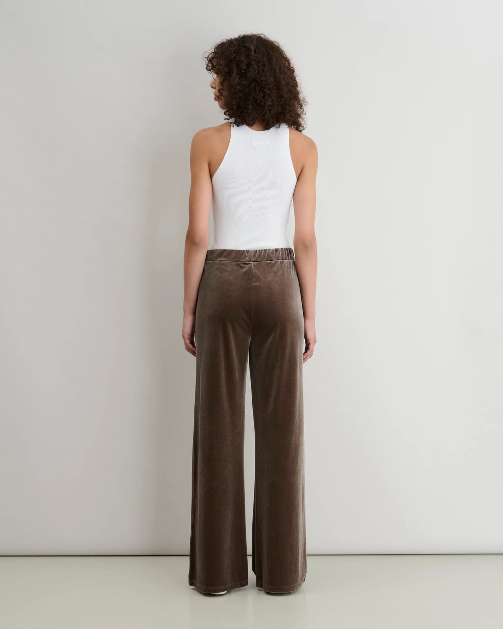 Maidamila | Pantapalazzo in Velluto Marrone | Pantalone Donna