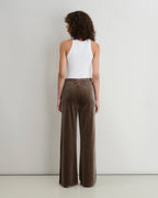 Maidamila | Pantapalazzo in Velluto Marrone | Pantalone Donna