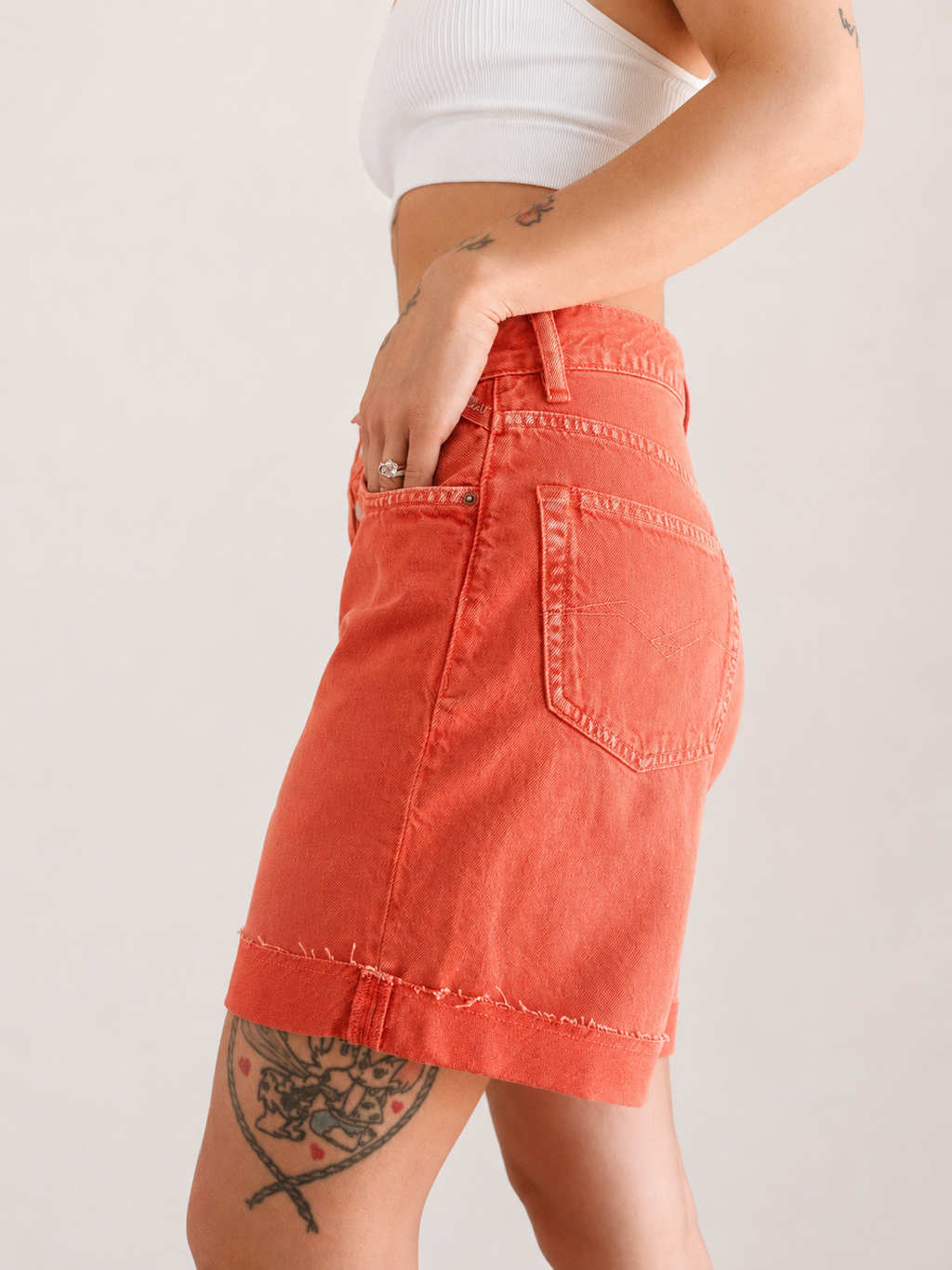 Replay | Shorts Donna Denim Straight Fit | Red
