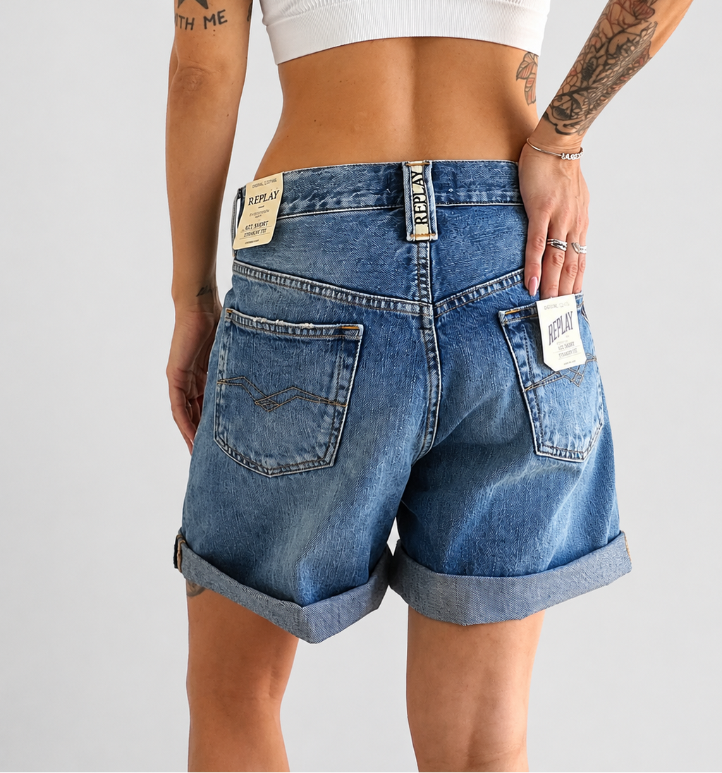 Replay | Shorts Donna Denim Straight Fit | Medium Blue