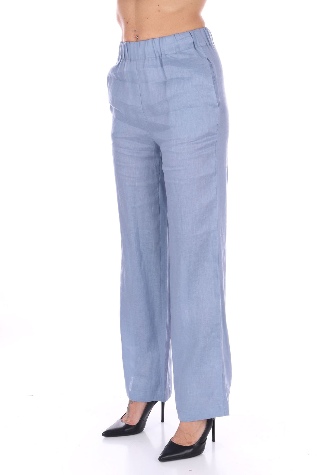 Maidamila - Pantalone a palazzo in lino