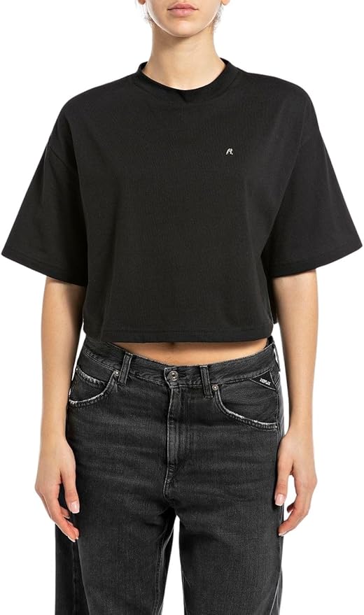 Replay | Crop Top Donna con Logo | Black