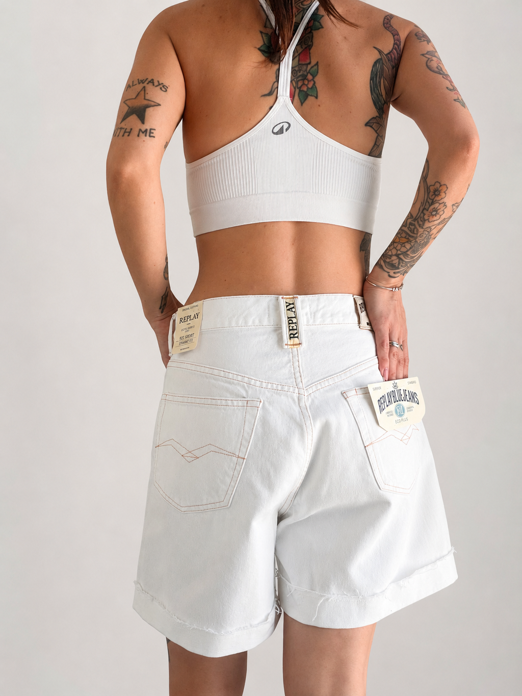 Replay | Shorts Donna Denim Straight Fit | White