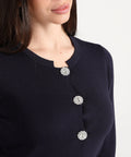 Maidamila | Cardigan Bottoni Gioiello Nero | Donna