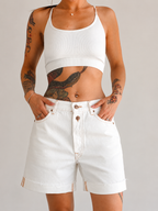 Replay | Shorts Donna Denim Straight Fit | White