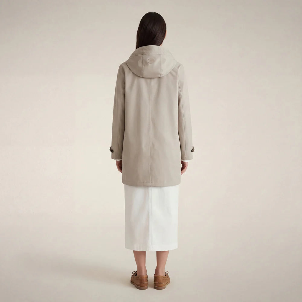 Save The Duck | April | Impermeabile Donna Rainy Beige con Cappuccio