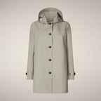 Save The Duck | April | Impermeabile Donna Rainy Beige con Cappuccio
