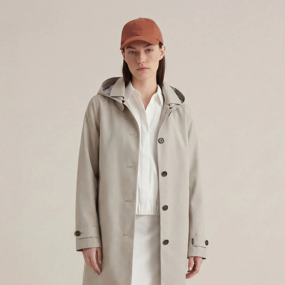 Save The Duck | April | Impermeabile Donna Rainy Beige con Cappuccio