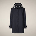 Save The Duck | April | Impermeabile Donna Blue Black con Cappuccio