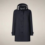 Save The Duck | April | Impermeabile Donna Blue Black con Cappuccio