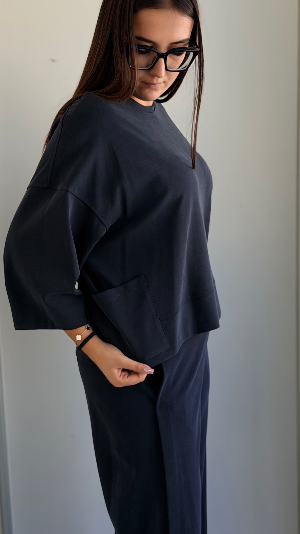 Risskio | Pantalone Riley in misto modal blu