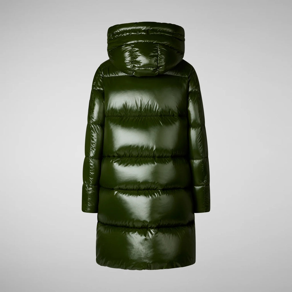 Save The Duck | Piumino Donna “Isabel” Verde Bosco | Animal-Free, Oversize, Antivento