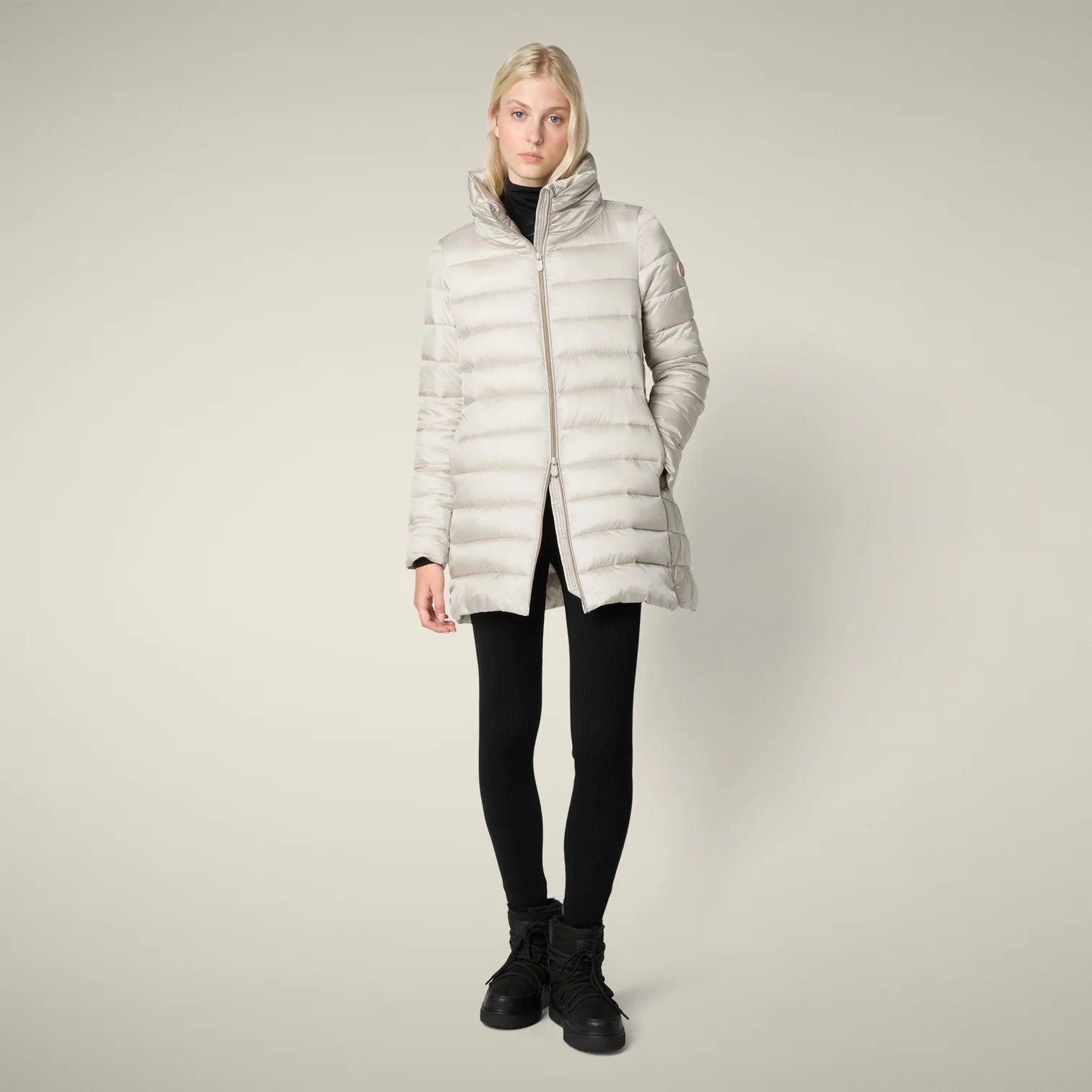 Save The Duck | Lydia Puffer Jacket Donna Rainy Beige Animal Free