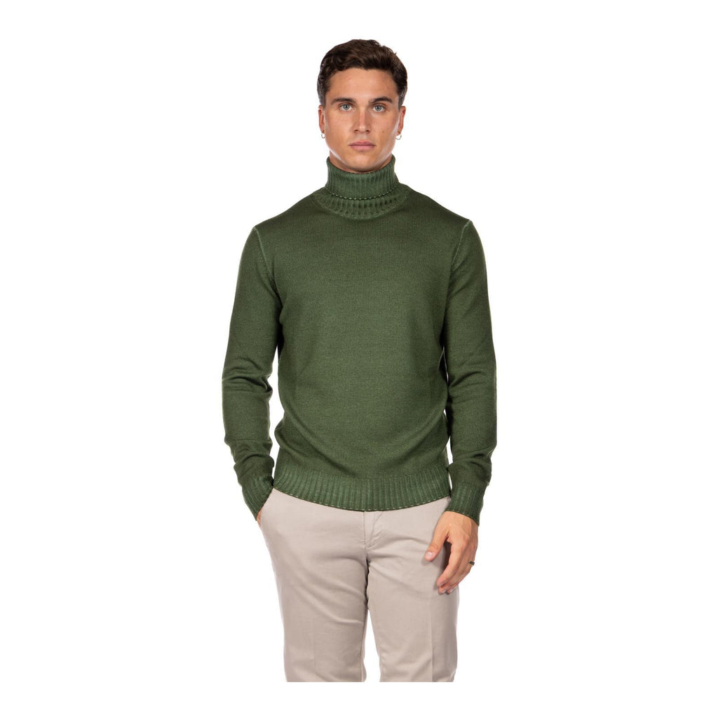 Ferrante | Dolcevita Ciclista Lana Merino Extrafine Verde | Uomo