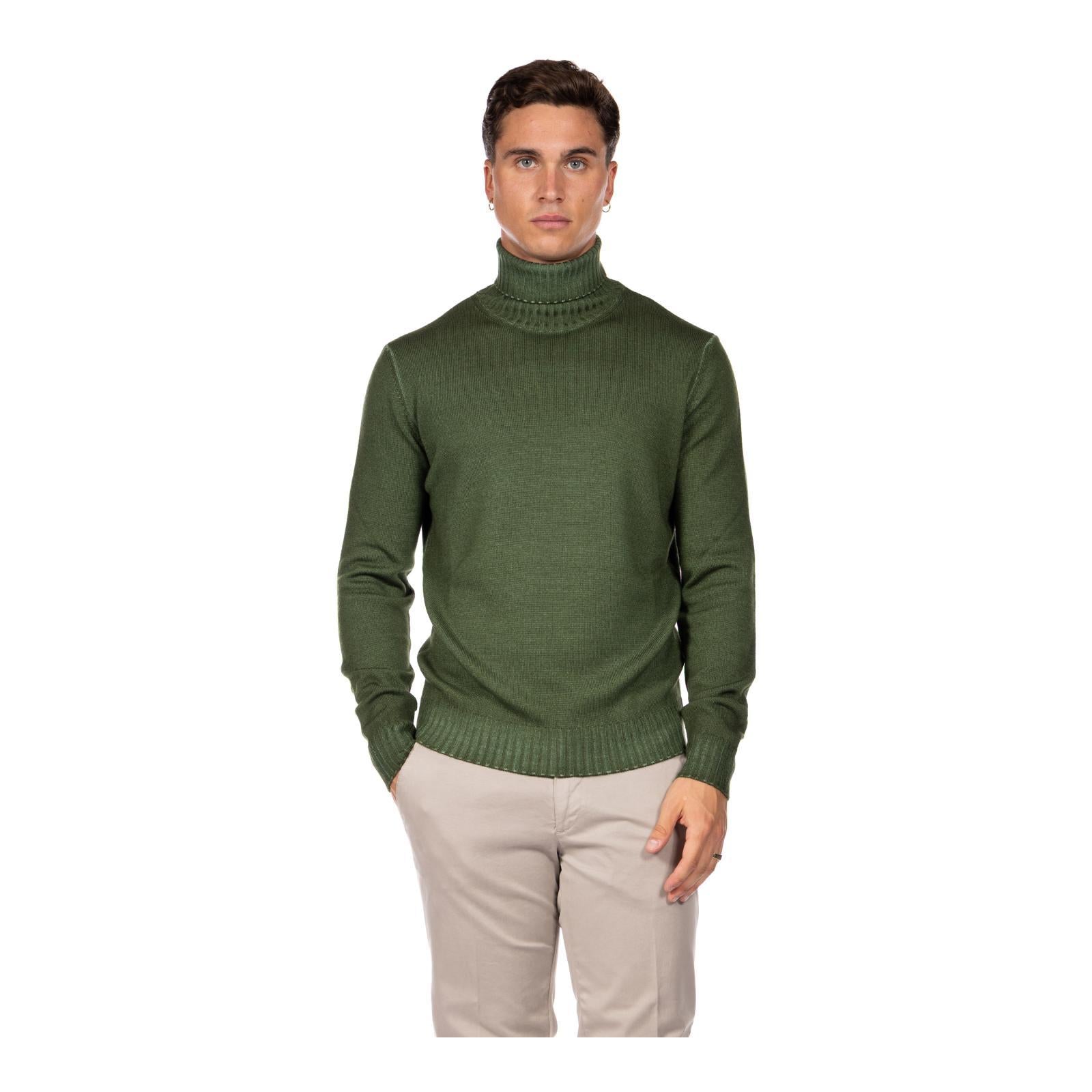 Ferrante | Dolcevita Ciclista Lana Merino Extrafine Verde | Uomo