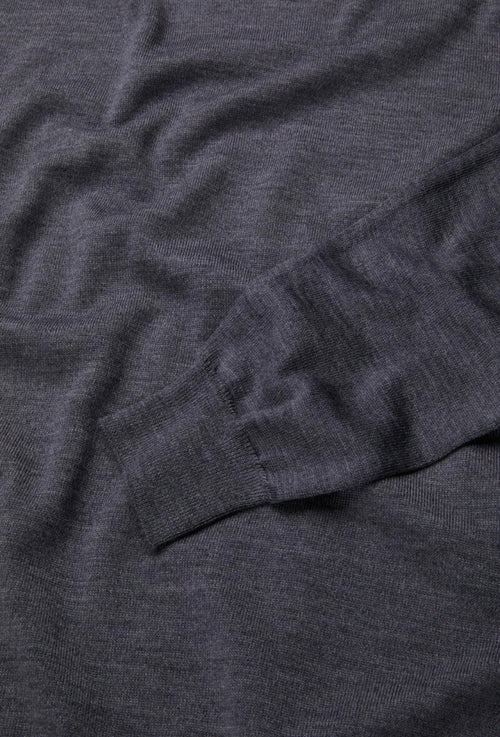 Ferrante | Dolcevita Ciclista in Lana Pettinata Grigio | Uomo