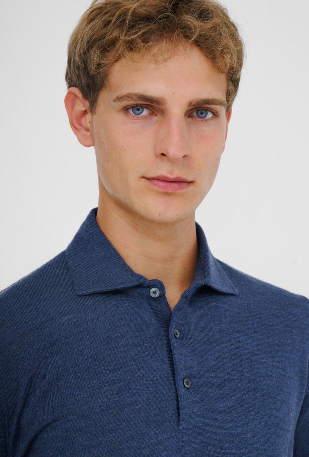 Ferrante | Polo con Bottoni in Pura Lana Pettinata | Uomo