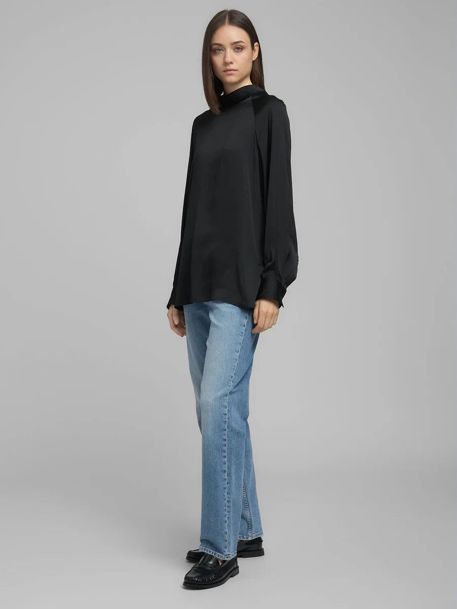 Replay | Blusa con Nastri Nera | Blusa Donna