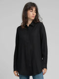 Replay | Long Straight Fit Shirt Nera | Camicia Donna