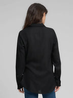 Replay | Long Straight Fit Shirt Nera | Camicia Donna