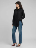 Replay | Long Straight Fit Shirt Nera | Camicia Donna
