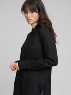 Replay | Long Straight Fit Shirt Nera | Camicia Donna