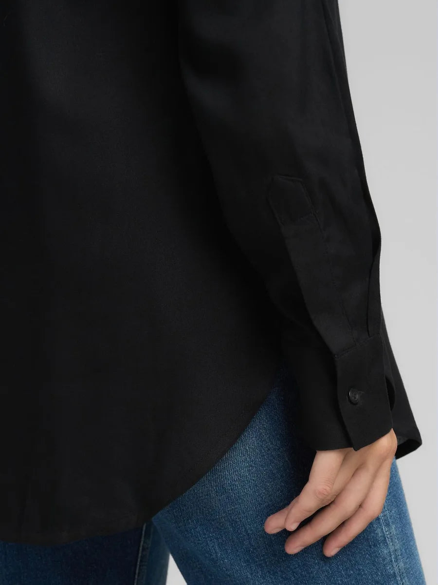 Replay | Long Straight Fit Shirt Nera | Camicia Donna