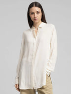 Replay | Long Straight Fit Shirt Winter White | Camicia Donna