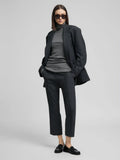 Replay | Cropped Slim Fit Trousers Grigio Scuro | Pantalone Donna
