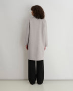 Maidamila | Cappotto Lungo Grigio Chiaro Doppiopetto in Lana