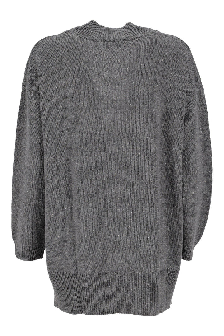 Maidamila | Cardigan Lungo Glitter Seta e Cashmere | Cardigan Donna