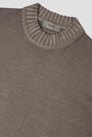 Ferrante | Mezzo Collo in Lana Merino Extrafine Brown | Uomo
