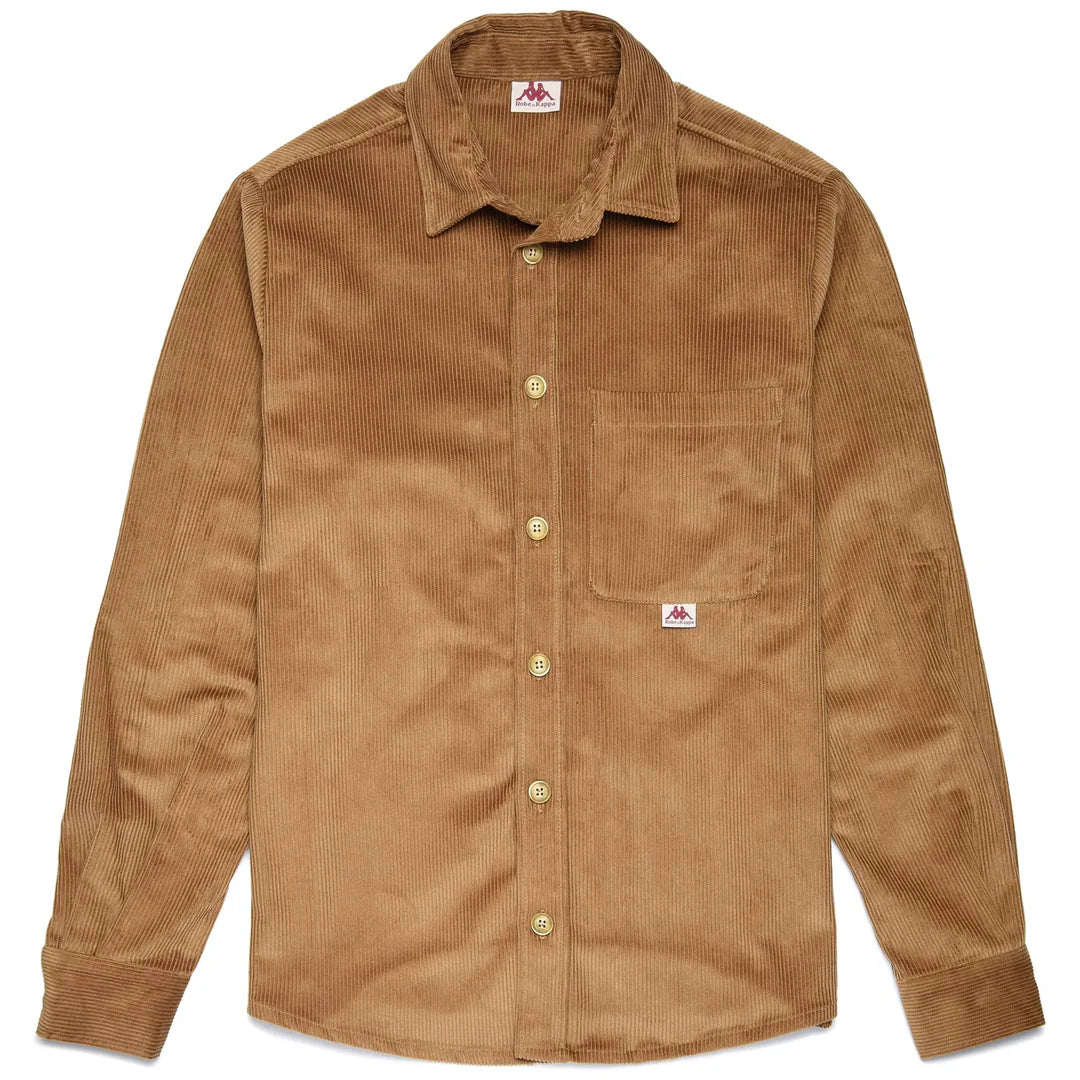 Kappa | Elgafar Overshirt in Corduroy Brown Camel | Uomo