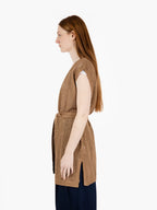 Maidamila | Gilet Lungo Punto Rete Filato di Cotone | Gilet Donna