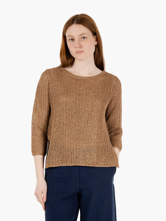 Maidamila - Maglia punto rete con paillettes