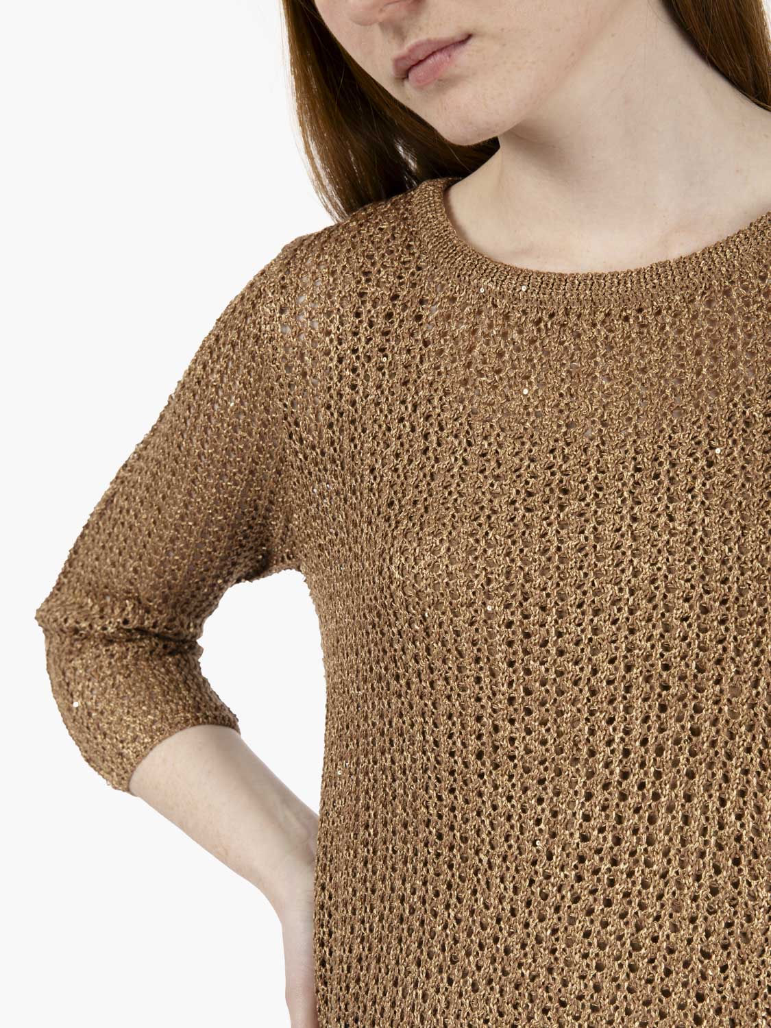 Maidamila - Maglia punto rete con paillettes