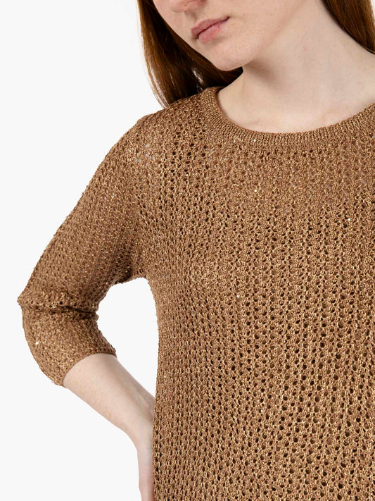 Maidamila - Maglia punto rete con paillettes
