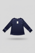 Maidamila | Camicia Blu in Seta Scollo Barca | Blusa Donna