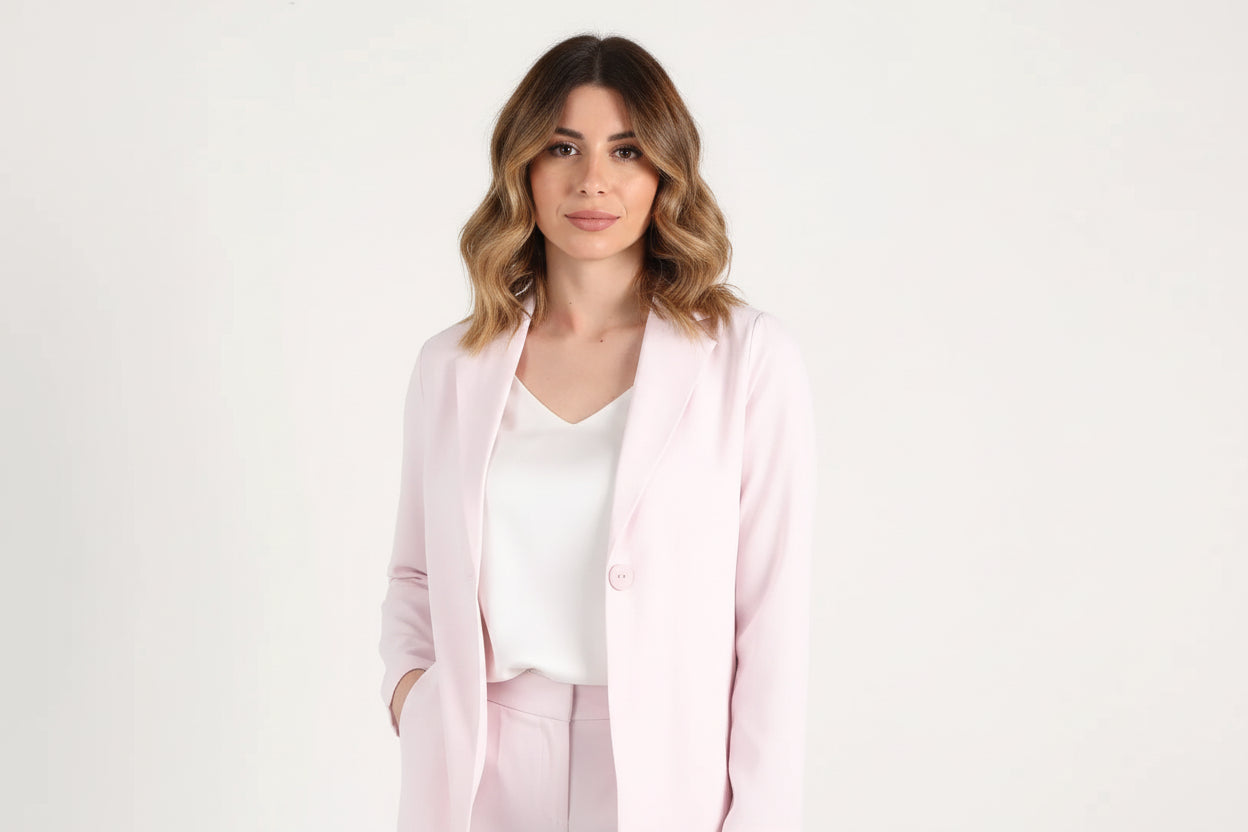Maidamila | Completo Blazer e Pantalone Rosa | Tailleur Donna