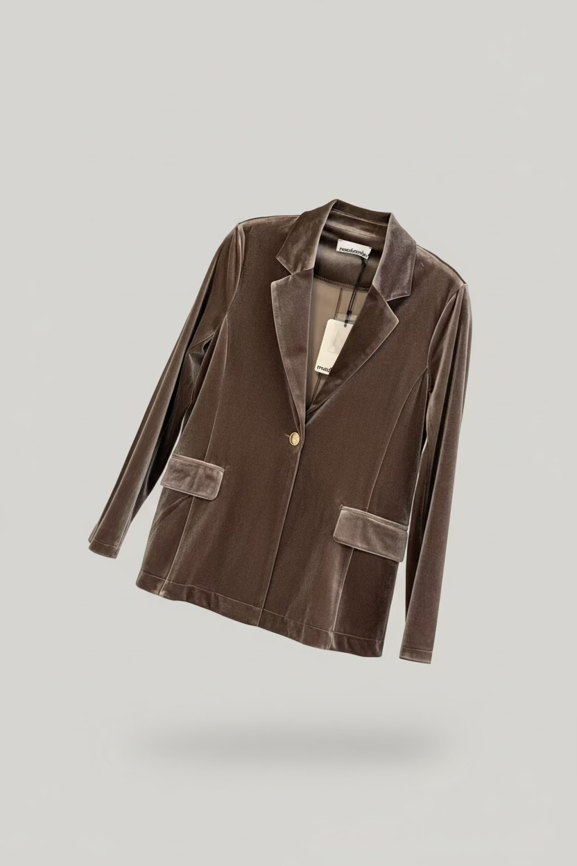 Maidamila | Blazer in Velluto Marrone | Giacca Donna