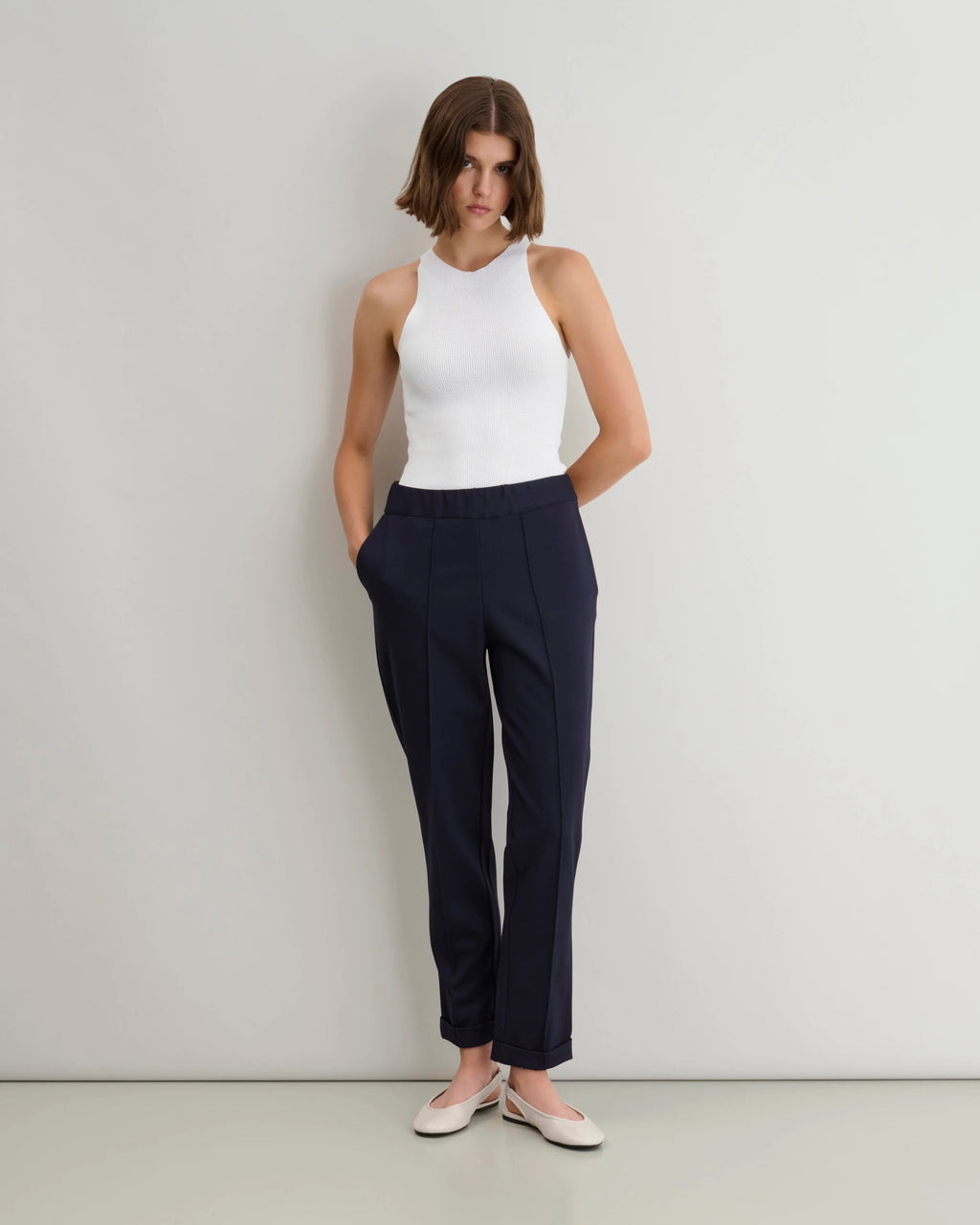 Maidamila | Pantalone con Risvolto in Viscosa | Pantalone Donna
