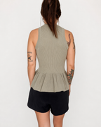 Replay | Top Donna in Maglia con Volant Sage Green