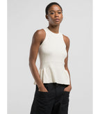Replay | Top Donna in Maglia con Volant Butter White