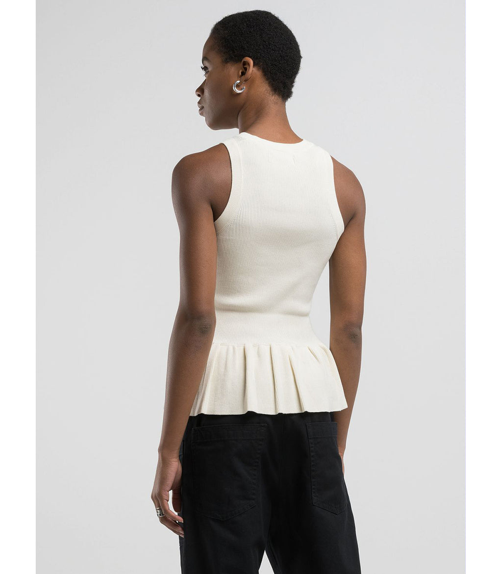 Replay | Top Donna in Maglia con Volant Butter White